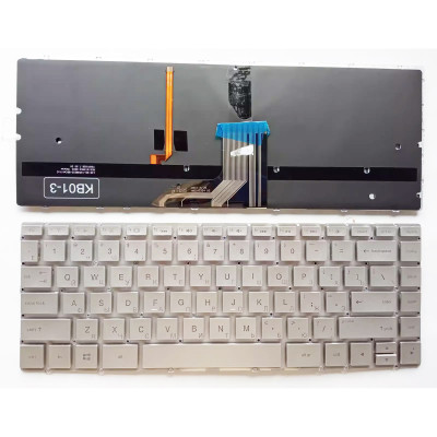 HP Spectre x360 13-AC 13-W 13-AP 13-AE silver backlit Russian RU keyboard