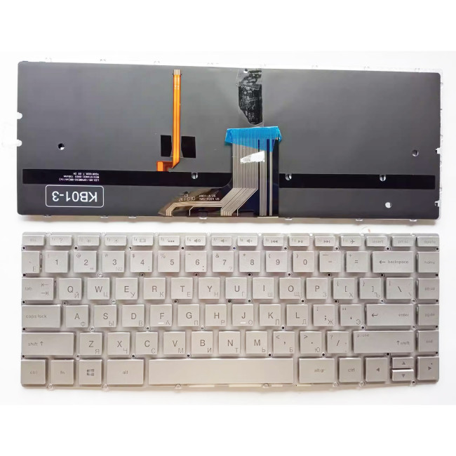 HP Spectre x360 13-AC 13-W 13-AP 13-AE silver backlit Russian RU keyboard - main product image