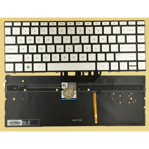 HP Spectre x360 13-W 13-AC 13-AD 13-AE silver backlit US keyboard - main product image