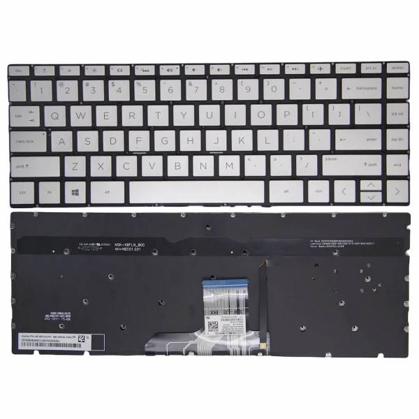 HP Envy x360 13-AG 13-AH 13-AN 13-AQ Q214 W136 W133 W144 W141 silver backlit US keyboard - main product image