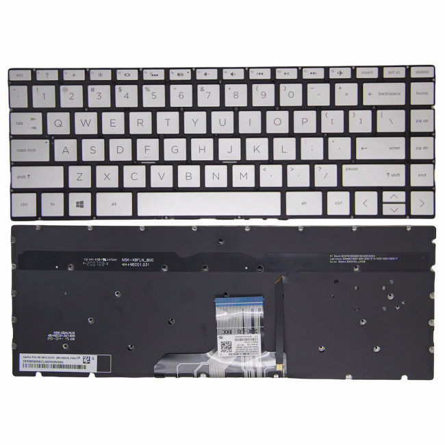 HP Envy x360 13-AG 13-AH 13-AN 13-AQ Q214 W136 W133 W144 W141 silver backlit US keyboard - main product image