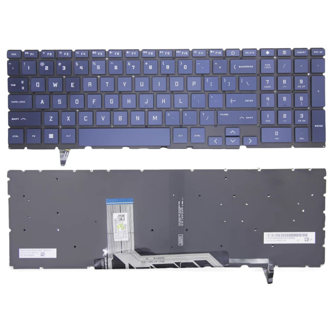 HP Victus 16-D, 16-E, 16T-D, 16-R, 15-FA, 15T-FA, 15-FB, 15Z-FB, backlit US keyboard blue - main product image