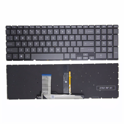HP Victus 16-D 16-E 16T-D 16-R 15-FA 15T-FA 15-FB 15Z-FB backlit US keyboard gray - main product image