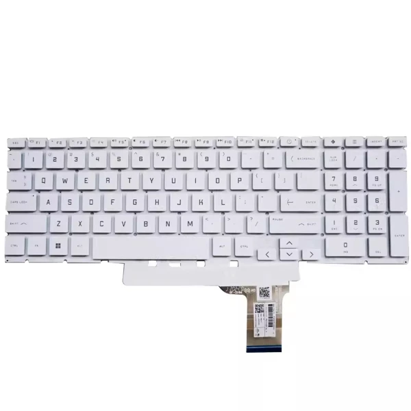 HP Victus 16-D 16-E 16T-D 16-R 15-FA 15T-FA 15-FB 15Z-FB backlit US keyboard white - main product image