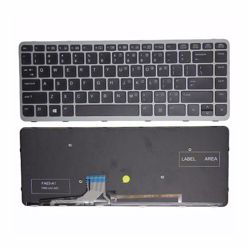 HP X360 1000 1040 G1 1040 G2 silver frame backlit US keyboard - additional view 
