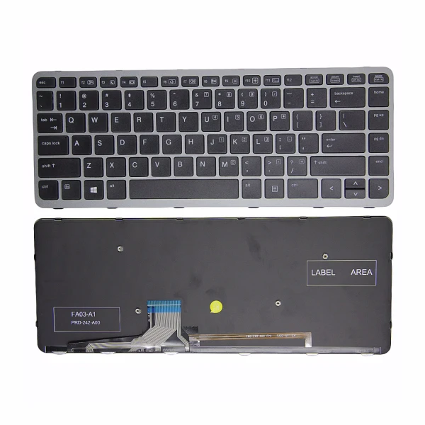 HP X360 1000 1040 G1 1040 G2 silver frame backlit US keyboard - main product image