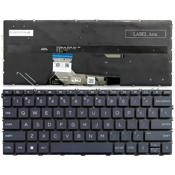 HP X360 13-BF, 16-AC, 16-AD, backlit US keyboard brown - main product image