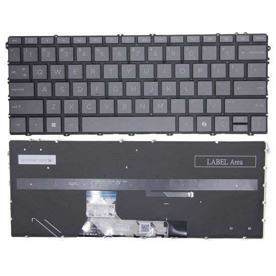 HP X360 13-BF, 16-AC, 16-AD, backlit US keyboard brown AI - main product image