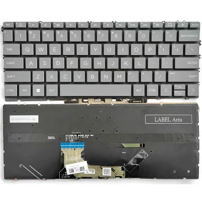 HP X360 13-BF, 16-AC, 16-AD, backlit US keyboard gray