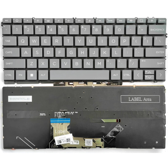 HP X360 13-BF, 16-AC, 16-AD, backlit US keyboard gray - main product image