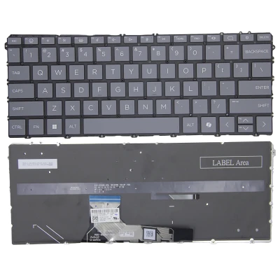 HP X360 13-BF, 16-AC, 16-AD, backlit US keyboard gray AI