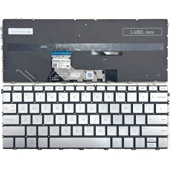 HP X360 13-BF, 16-AC, 16-AD, backlit US keyboard silver - main product image