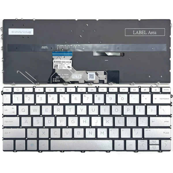 HP X360 13-BF, 16-AC, 16-AD, backlit US keyboard silver - main product image