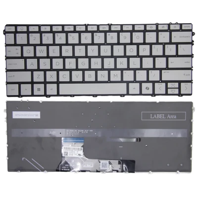 HP X360 13-BF, 16-AC, 16-AD, backlit US keyboard silver AI