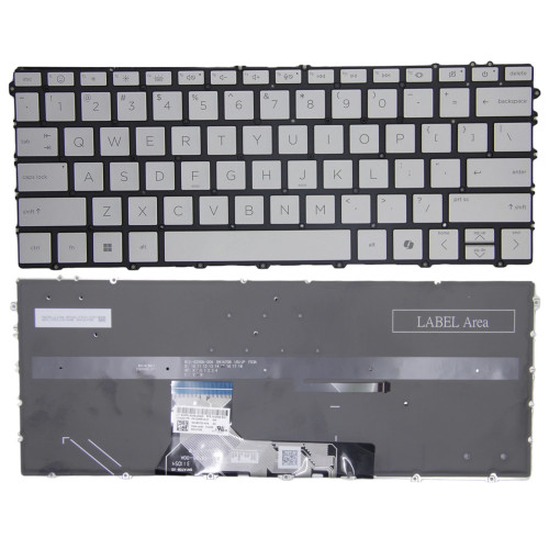 HP X360 13-BF, 16-AC, 16-AD, backlit US keyboard silver AI - main product image