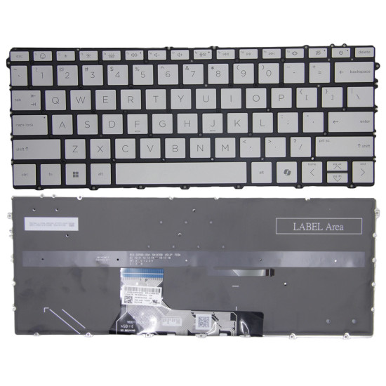 HP X360 13-BF, 16-AC, 16-AD, backlit US keyboard silver AI - main product image