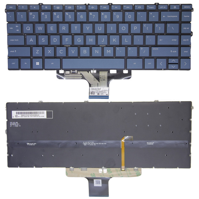 HP X360 14-DW, 14-DV, 14-DY, 13-BB, 13T-BB, 14M-DW, 14T-DW, 14M-DY, 14Q-DY, 14T-DY, blue backlit US keyboard - main product image