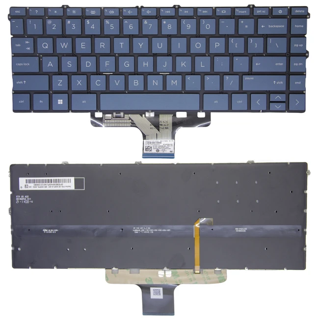 HP X360 14-DW, 14-DV, 14-DY, 13-BB, 13T-BB, 14M-DW, 14T-DW, 14M-DY, 14Q-DY, 14T-DY, blue backlit US keyboard - main product image
