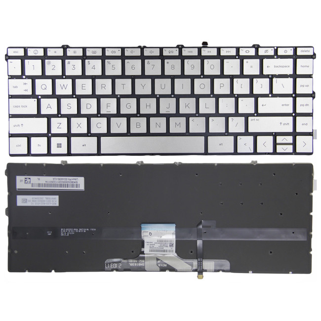 HP X360 14-DW, 14-DV, 14-DY, 13-BB, 13T-BB, 14M-DW, 14T-DW, 14M-DY, 14Q-DY, 14T-DY, gold backlit US keyboard F1 smile - main product image
