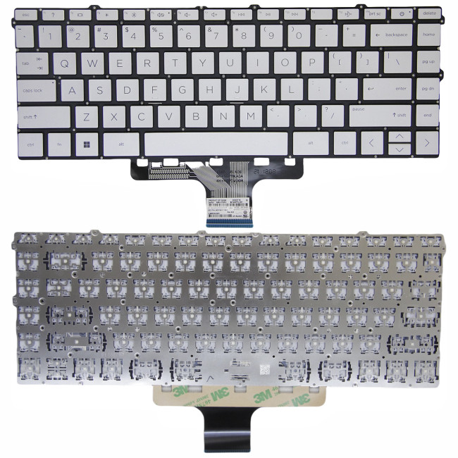 HP X360 14-DW, 14-DV, 14-DY, 13-BB, 13T-BB, 14M-DW, 14T-DW, 14M-DY, 14Q-DY, 14T-DY, silver US keyboard - main product image