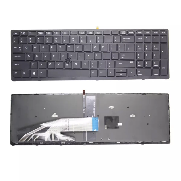 HP ZBOOK 15 G3 15 G4 ZBOOK 17 G3 17 G4 black frame backlit trackpoint US keyboard - main product image