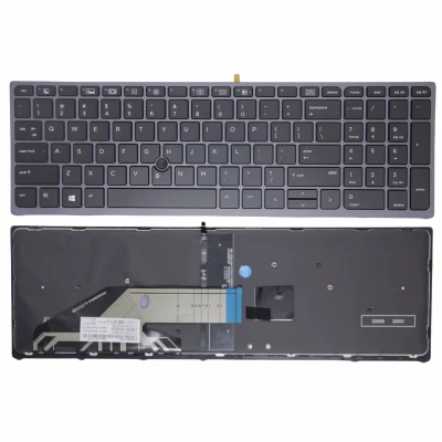 HP ZBOOK 15 G3 15 G4 ZBOOK 17 G3 17 G4 gray frame backlit trackpoint US keyboard