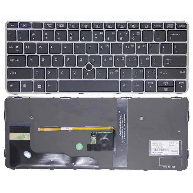 HP elitebook 725 G3 G4, 820 G3 G4, 828 G3 G4, trackpoint backlit US keyboard OEM - main product image