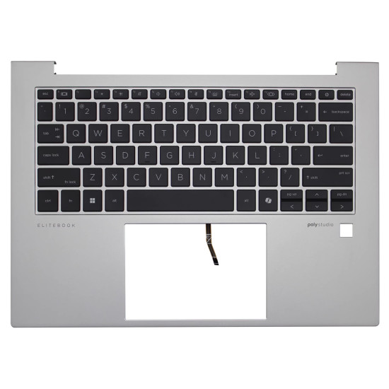 HP elitebook 840 G11, 845 G11, N95848-001, silver backlit US keyboard palmrest - main product image