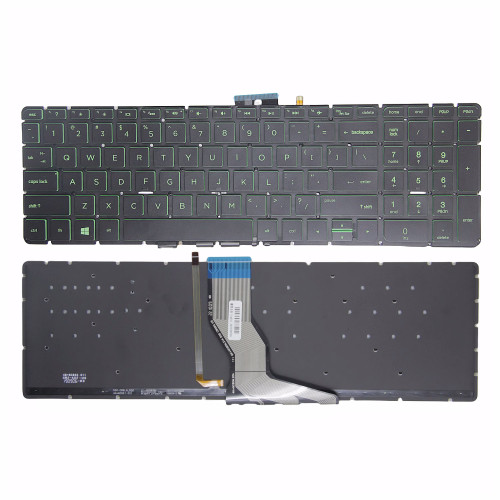 HP Pavilion 17-AB 17T-AB 17-G 17T-G 17Z-G 17T-N 17T-R 17-W 17T-W green backlit US keyboard - additional view 