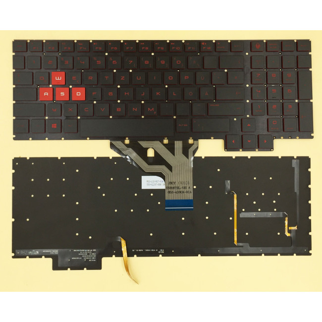 HP omen 15-CE red backlit German DE keyboard - main product image