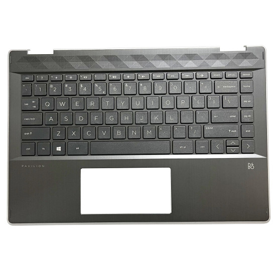 HP pavilion x360 14-DH, TPN-W139, M35769-001, US keyboard palmrest silver edge - main product image