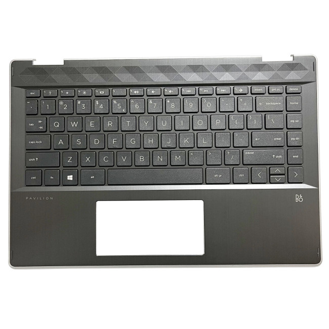 HP pavilion x360 14-DH, TPN-W139, M35769-001, US keyboard palmrest silver edge - main product image