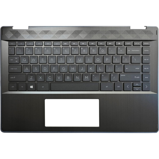 HP pavilion x360 14-DH, TPN-W139, backlit US keyboard palmrest blue edge - main product image
