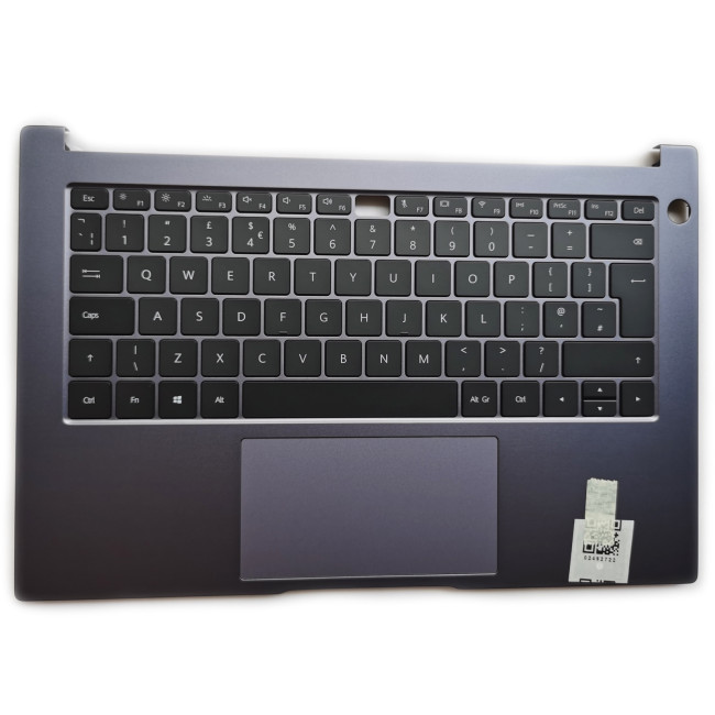 HUAWEI Honor Magicbook 14 NbB-WAH9P Nbl-WAQ9L NBR-WA19 WXX9 gray backlit UK keyboard palmrest - main product image