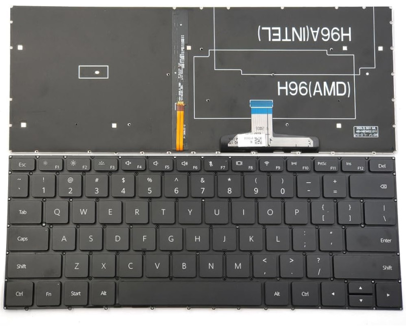 Huawei MateBook 13, KPL-W00, VLR-W19, W19P, W19L, KPR-W19, W29, KPRC-W10L, WRT-W19, WRT-W29, VLT-W50, HN-W19L, HN-W19R, backlit US keyboard - additional view 