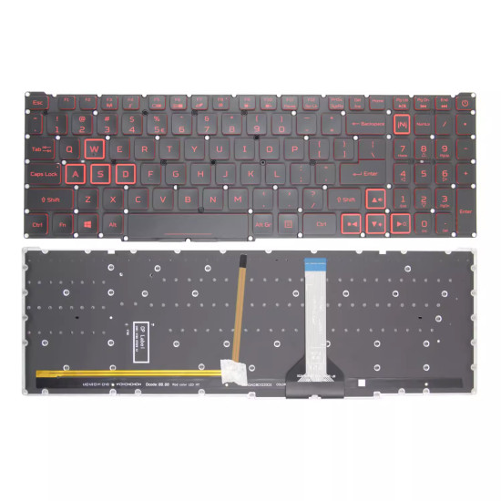 Acer AN515-46 AN515-56 AN515-58 PH315-54 PH515-54 red backlit US keyboard slim - main product image