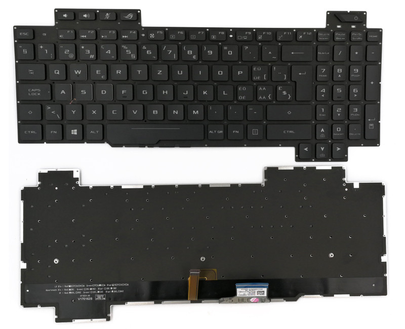 ASUS GL703G GL703GS GL703GM backlit Swiss SW keyboard AEB9BS00010 original - additional view 