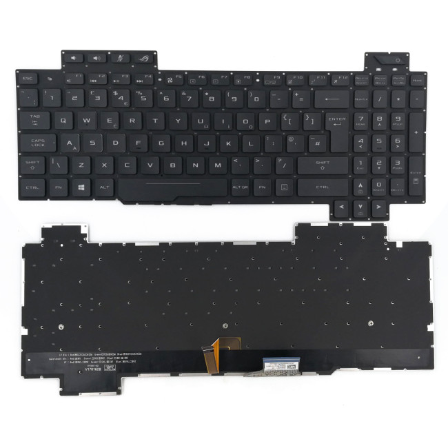 Asus GL703G GL703GS GL703GM backlit UK keyboard AEB9BE00010 original - main product image