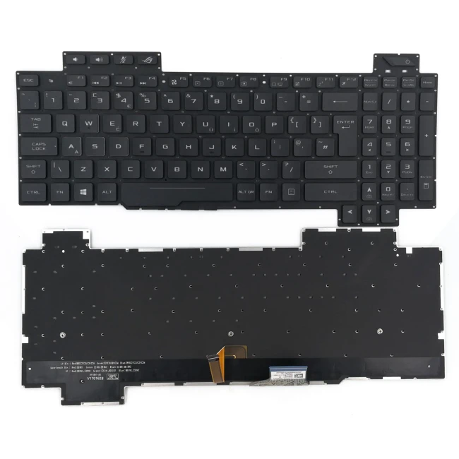 Asus GL703G GL703GS GL703GM backlit UK keyboard AEB9BE00010 original - main product image