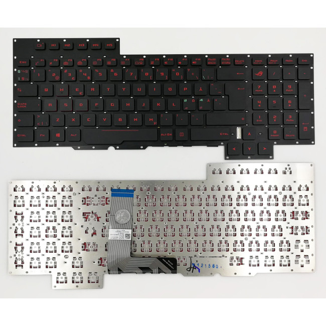 Asus GX700 GX700V G701 G701V backlit Norwegian NE keyboard 0KNB0-E611ND00 - main product image