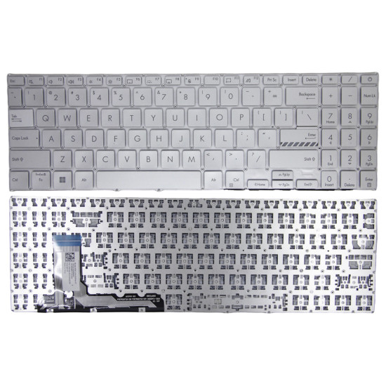 Asus K3605, K3605ZV, K3605VC, K3504, M3504, S3504, E1504, M3605, US keyboard silver - main product image