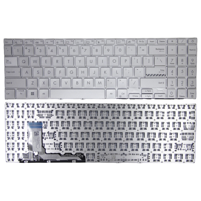 Asus K3605, K3605ZV, K3605VC, K3504, M3504, S3504, E1504, M3605, US keyboard silver - main product image