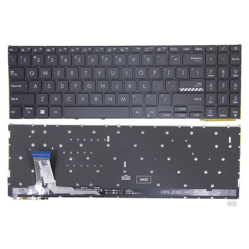 Asus K3605, K3605ZV, K3605VC, K3504, M3504, S3504, E1504, M3605, backlit US keyboard black - main product image