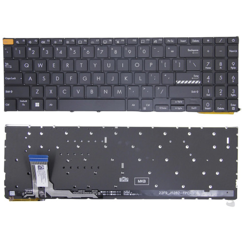 Asus K3605, K3605ZV, K3605VC, K3504, M3504, S3504, E1504, M3605, backlit US keyboard black orange - main product image
