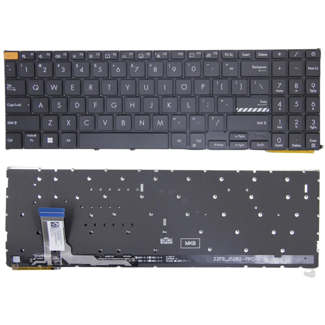 Asus K3605, K3605ZV, K3605VC, K3504, M3504, S3504, E1504, M3605, backlit US keyboard black orange - main product image