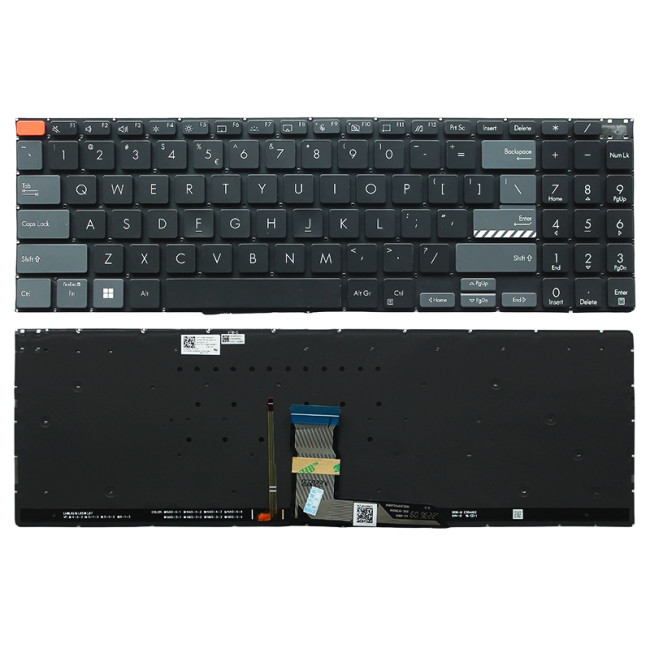 Asus K6602Z, K6502V, N7600, N7601Z, M7600Q, black backlit US keyboard red short - main product image