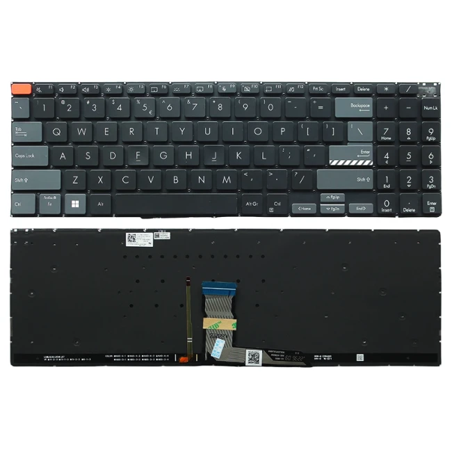 Asus K6602Z, K6502V, N7600, N7601Z, M7600Q, black backlit US keyboard red short - main product image