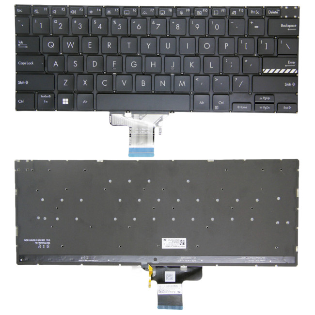 Asus K6400Z, M6400R, X3401, black backlit US keyboard - main product image
