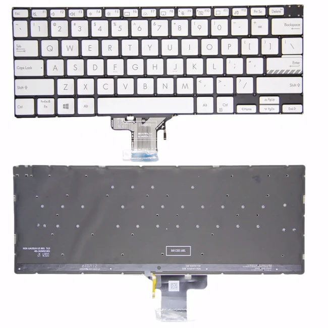 Asus M3400 M3401Q K3400P X3400P M7400 X7400 M4700 silver backlit US keyboard - main product image