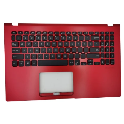 Asus X509, X509F, X509D, K509F, K509U, X509U, red black US keyboard palmrest